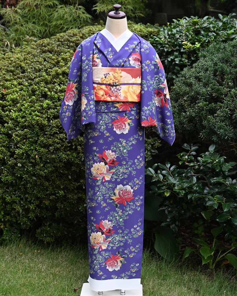 Vivid blossom 小紋反物