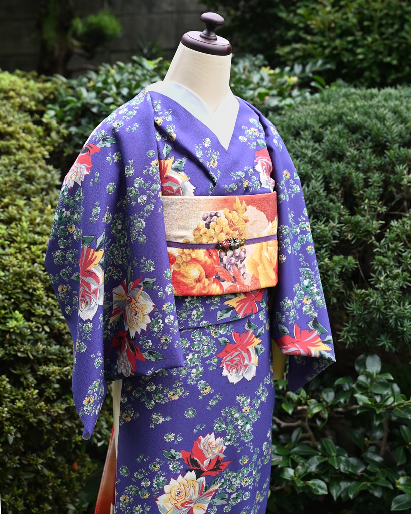 Vivid blossom 小紋反物