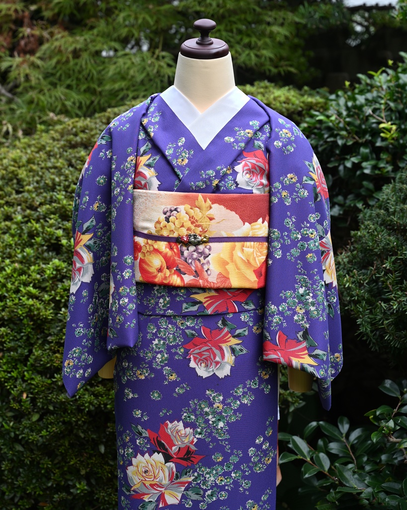 Vivid blossom 小紋反物