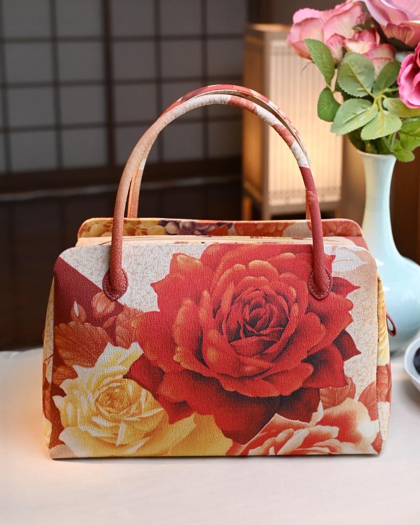 即納品 薔薇に果物 利休バッグ