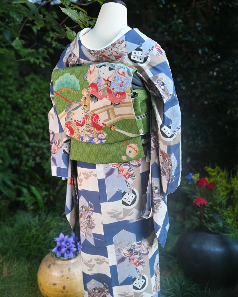 受注: 牛若丸 仕立て上がり名古屋帯