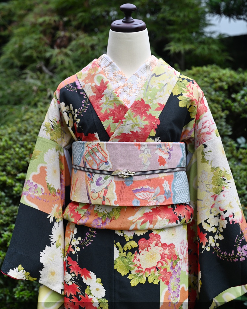 王朝の菊節句 仕立て上がり名古屋帯