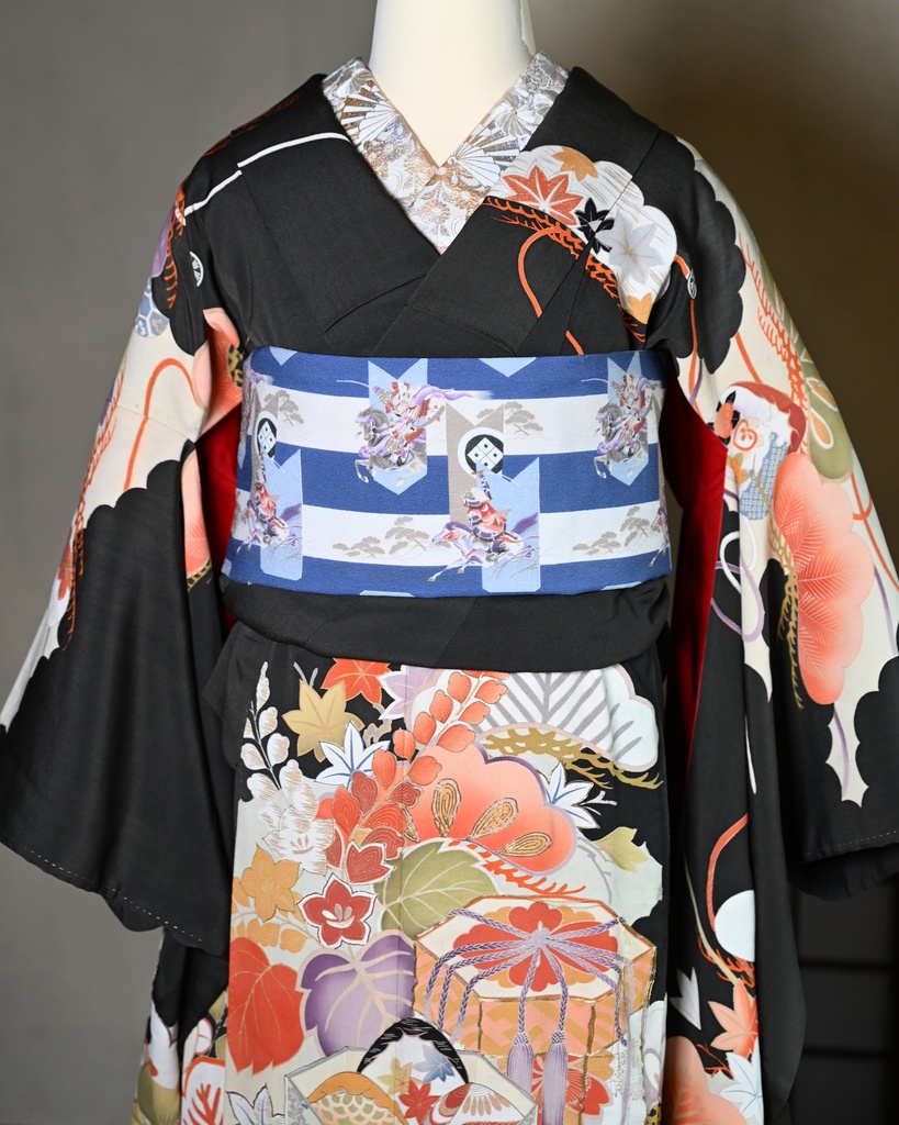 即納品:昼夜帯 源平合戦&蝶に藤