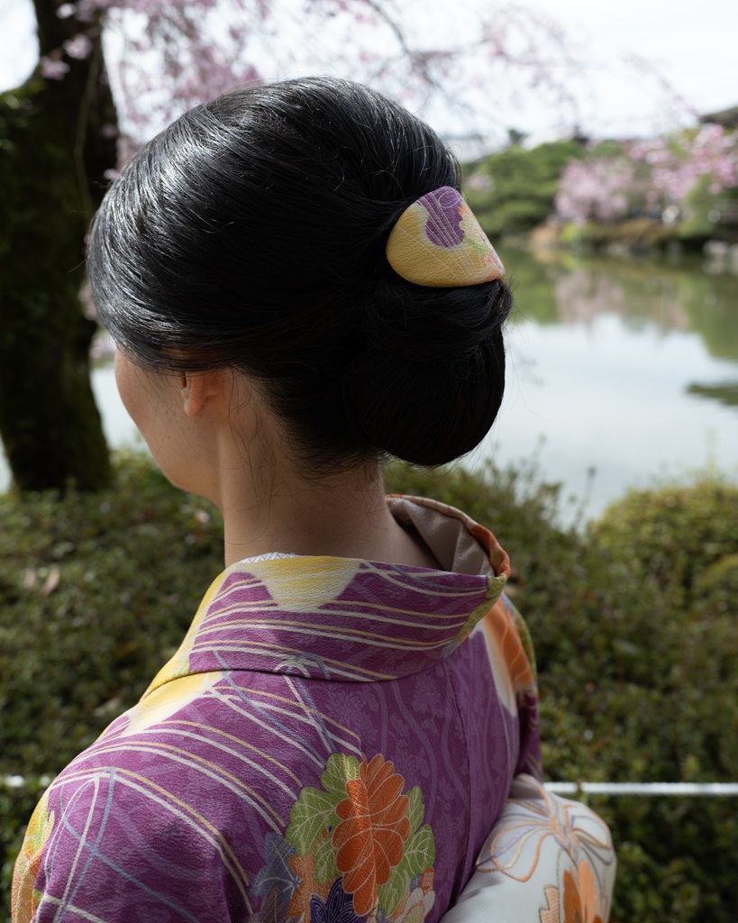 即納: 菊立涌に花薬玉紋様 反物