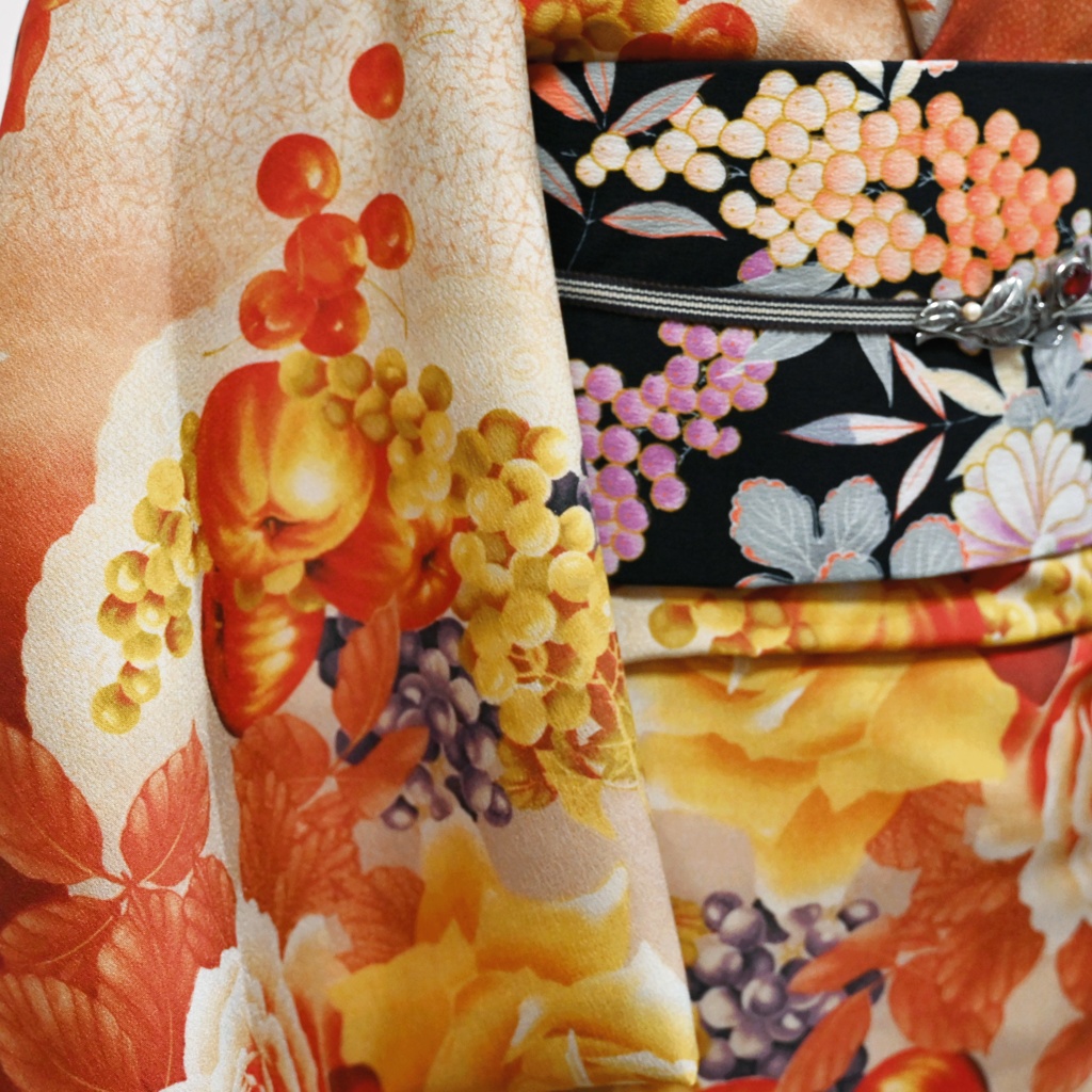 モカ様専用ページ (薔薇に果物着尺反物)