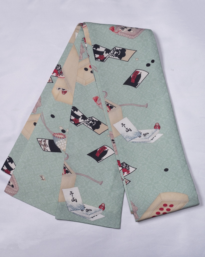 即納：花札の半幅帯　