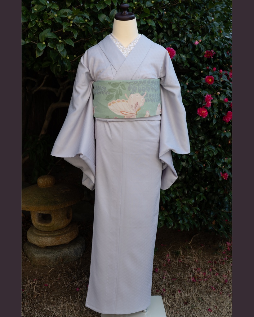 即納: 藤に蝶 半幅帯