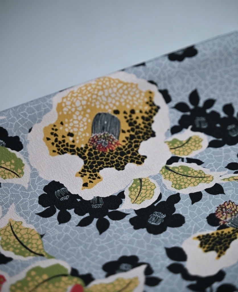 即納 新作: 帯揚げ 椿氷