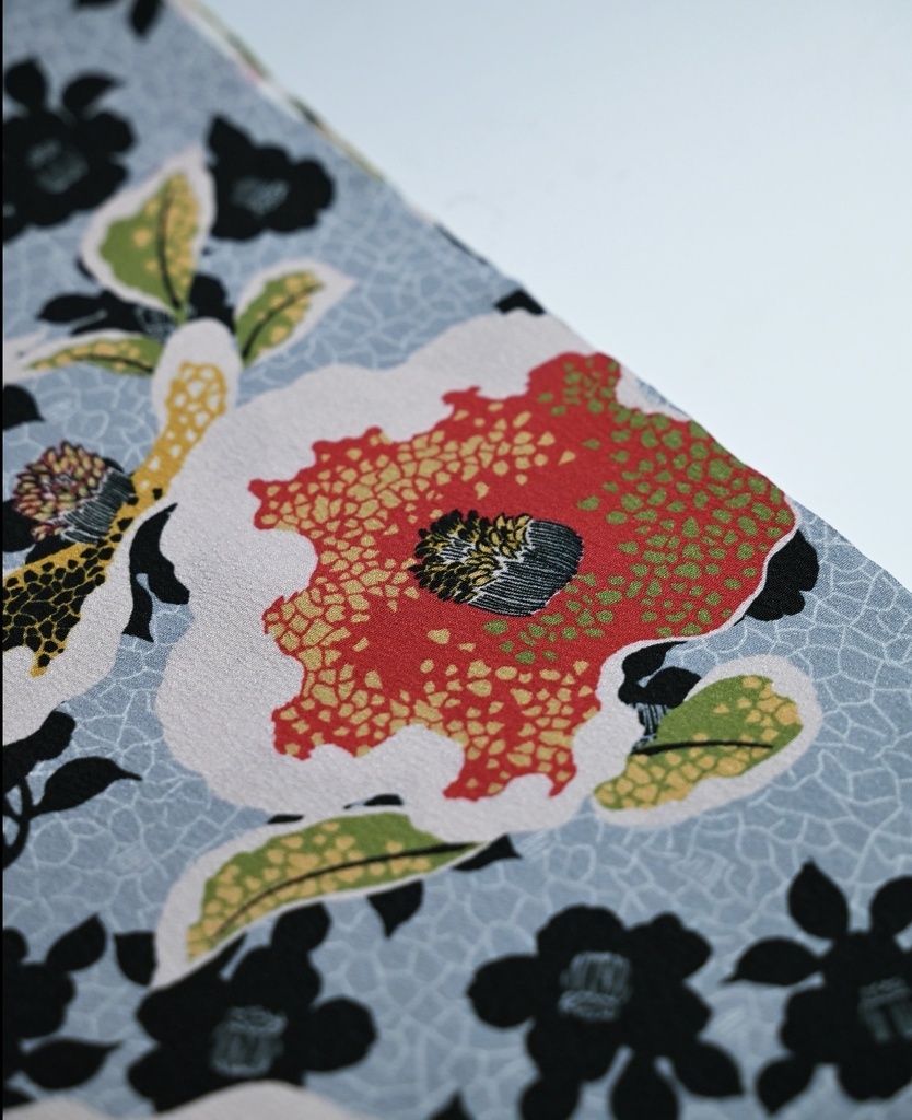 即納 新作: 帯揚げ 椿氷