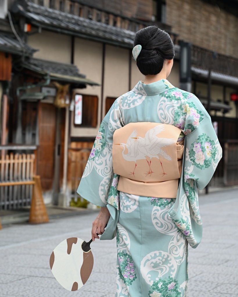 即納：日暮れの舟遊び　仕立て上がり名古屋帯