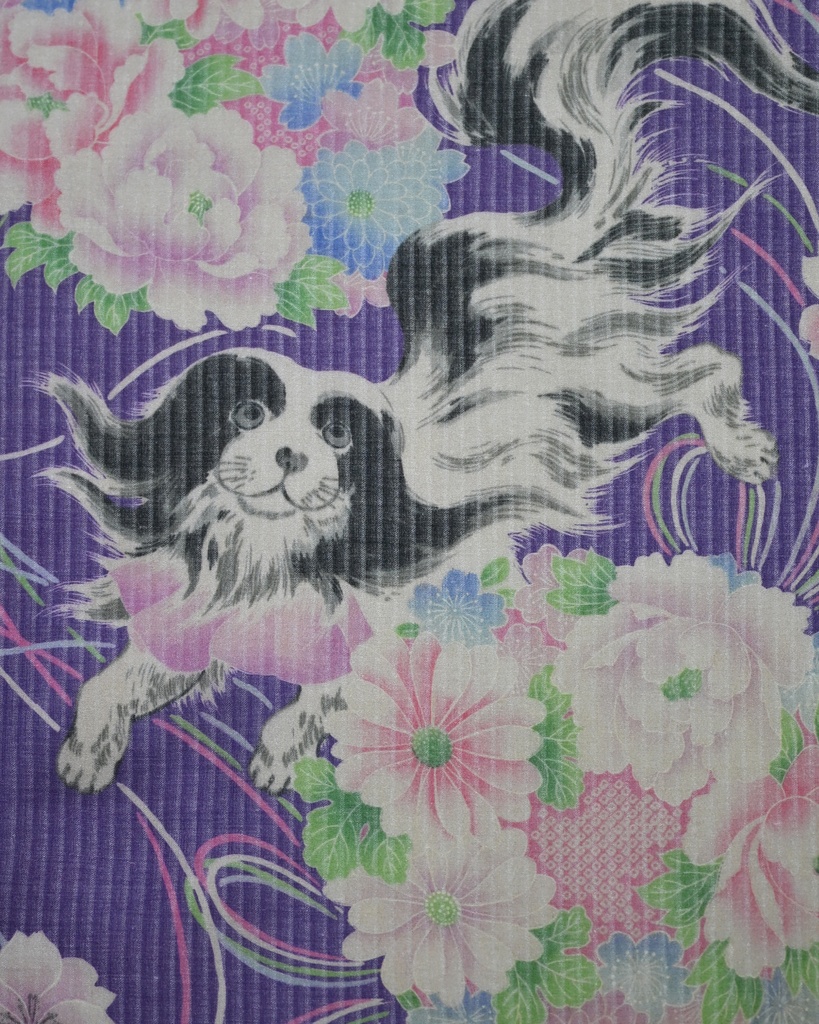 即納品　爽竹長襦袢反物　狆