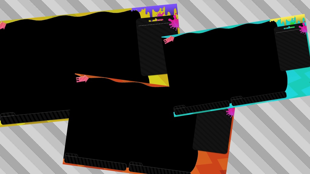 【スプラ風フリー素材】Vtuber向けゲーム配信画面【スプラトゥーンのゲーム配信などに】【スプラ3風】