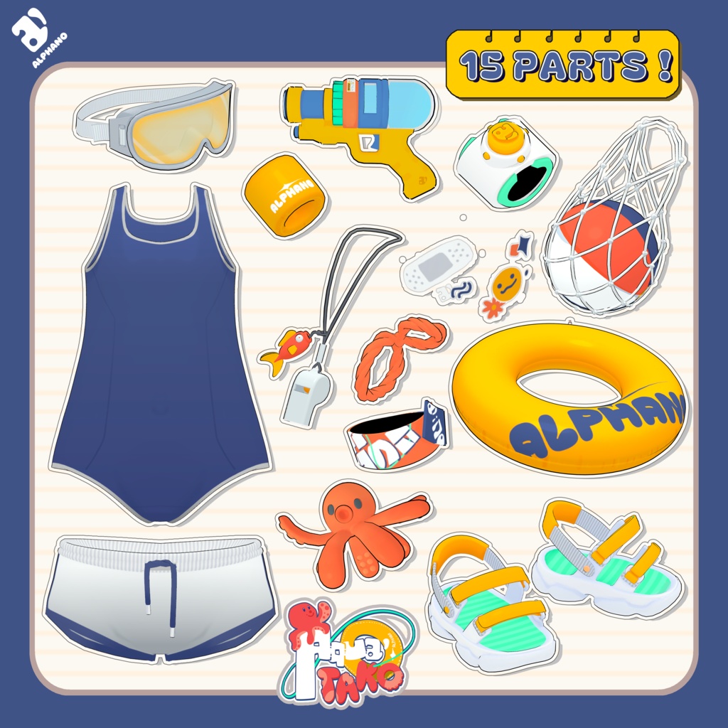 🚨【10/08終了 |LIMITED】🚨 🐙#ALPHANO SUPER_BAMi_AquaTako🐙 【5アバター対応】