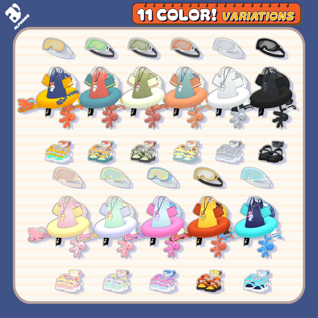 🚨【10/08終了 |LIMITED】🚨 🐙#ALPHANO SUPER_BAMi_AquaTako🐙 【5アバター対応】