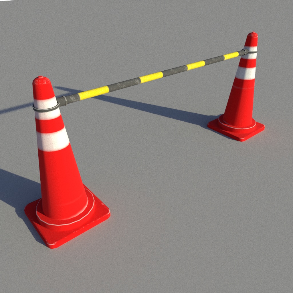 3d背景 三角コーン の3dモデル Iris Assets Booth