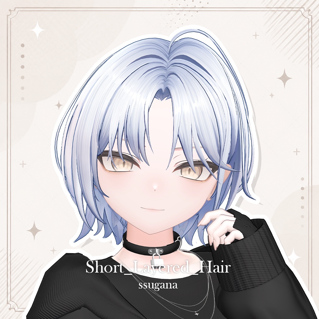 【10 avatars】【VRC Hair】 Short_Layered_Hair