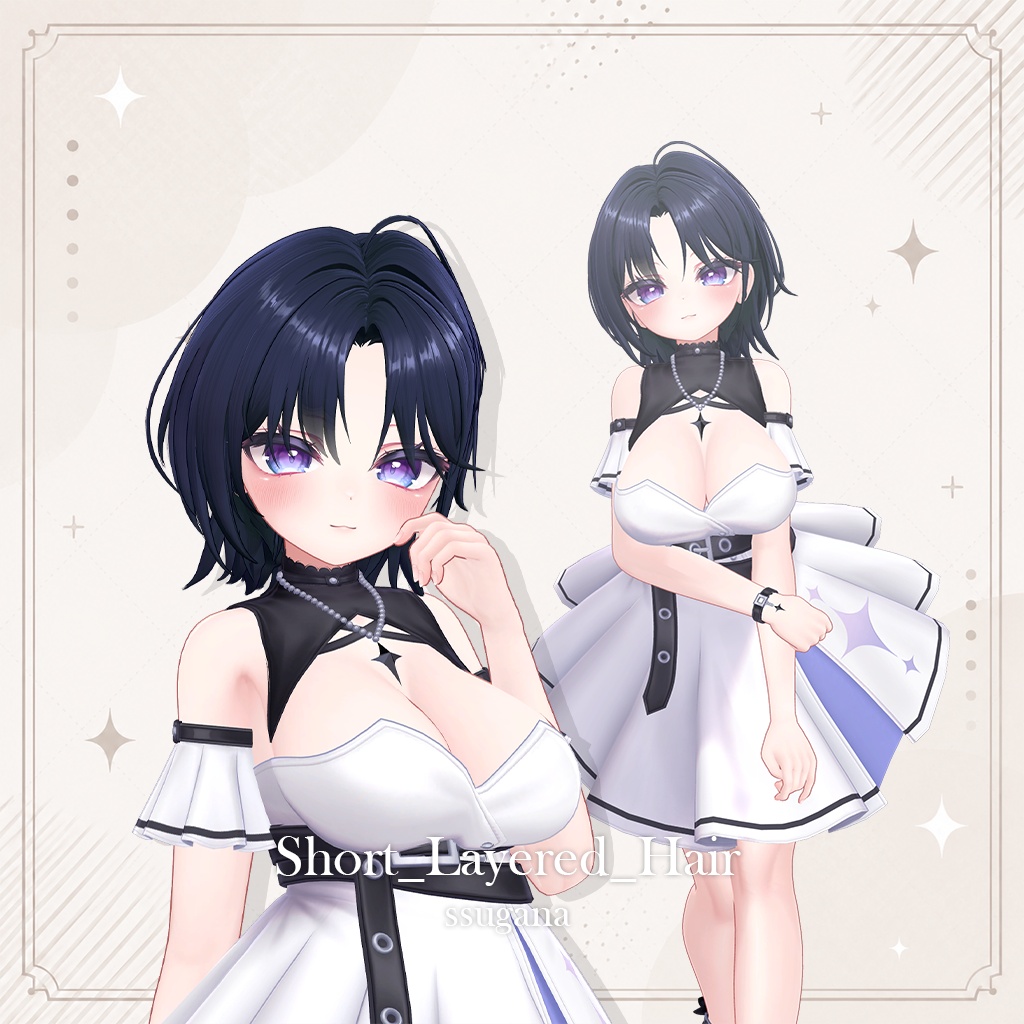 【VRC Hair】 Short_Layered_Hair