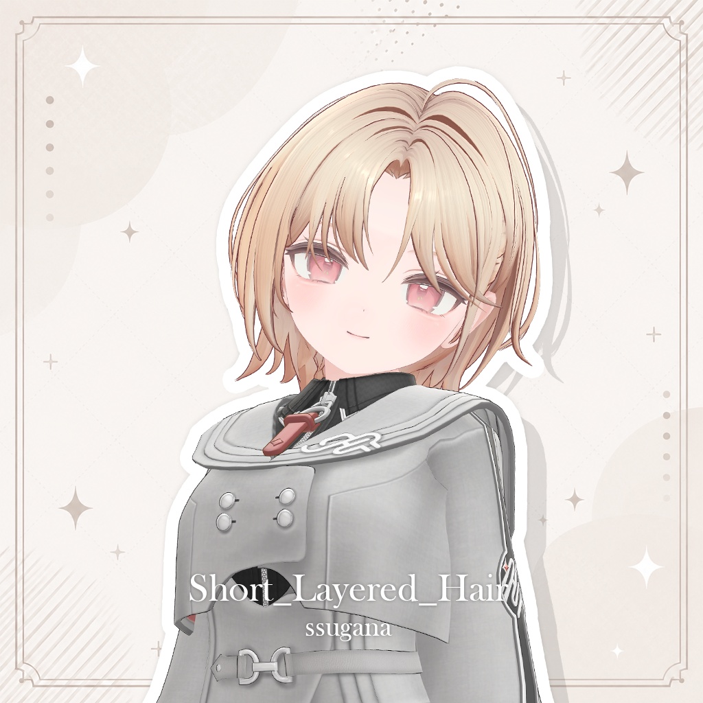 【VRC Hair】 Short_Layered_Hair