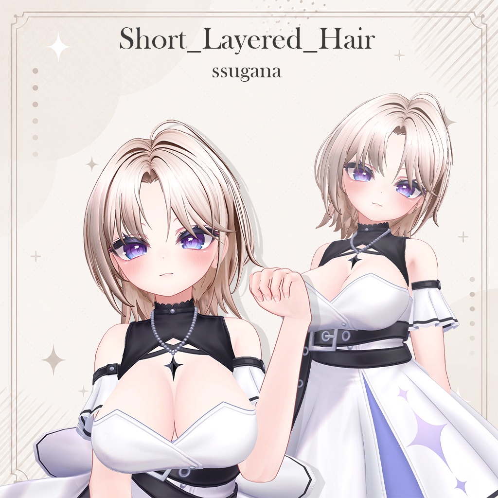 【VRC Hair】 Short_Layered_Hair