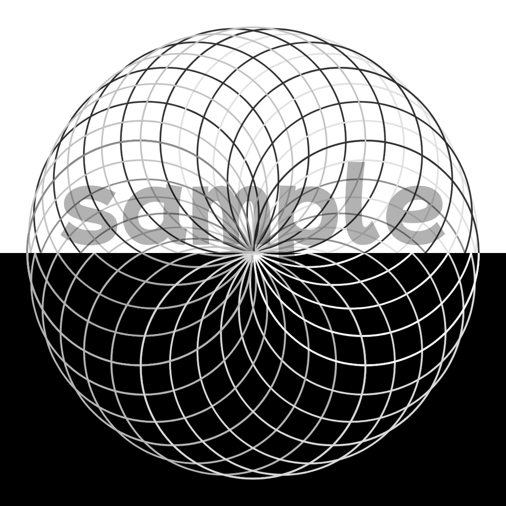 【無料】デジタルペーパー用壁紙 - 幾何学スピログラフ 01(白・黒2枚セット)