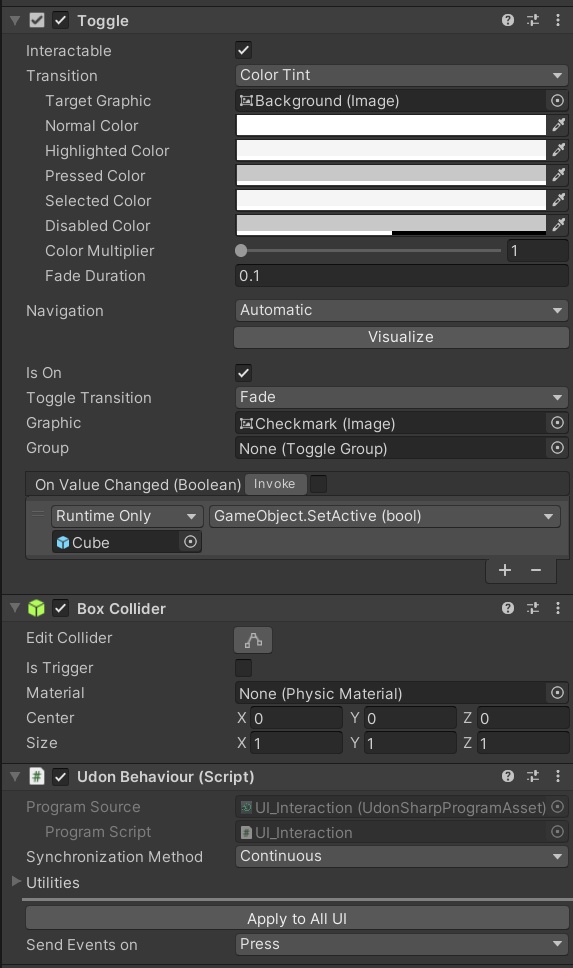 Physical UI Interaction script for VRChat Worlds