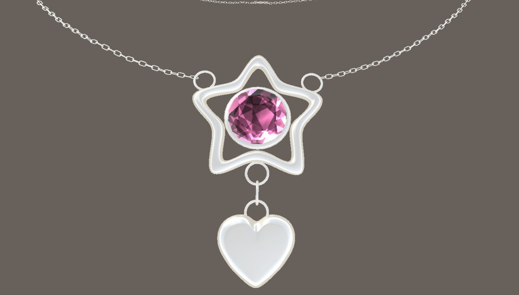 星型宝石ネックレス / Star Gem Necklace【無料・9色】