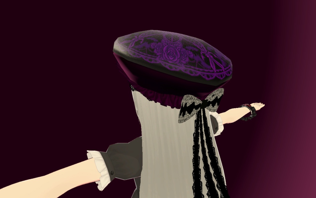 【VRChat向け】ゴシックレースベレー帽 5色セット【PhysBone対応・lilToon】