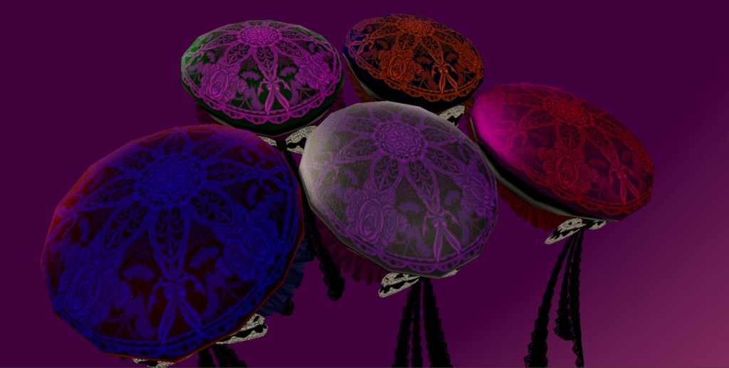 【VRChat向け】ゴシックレースベレー帽 5色セット【PhysBone対応・lilToon】