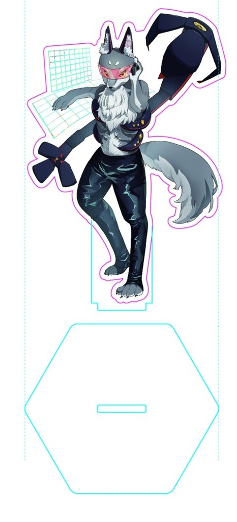 オリジナルキャラ【オオカミ】アクリルスタンド