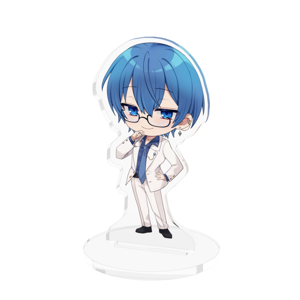 メガネ有_青藍透_アクリルスタンド 70X70