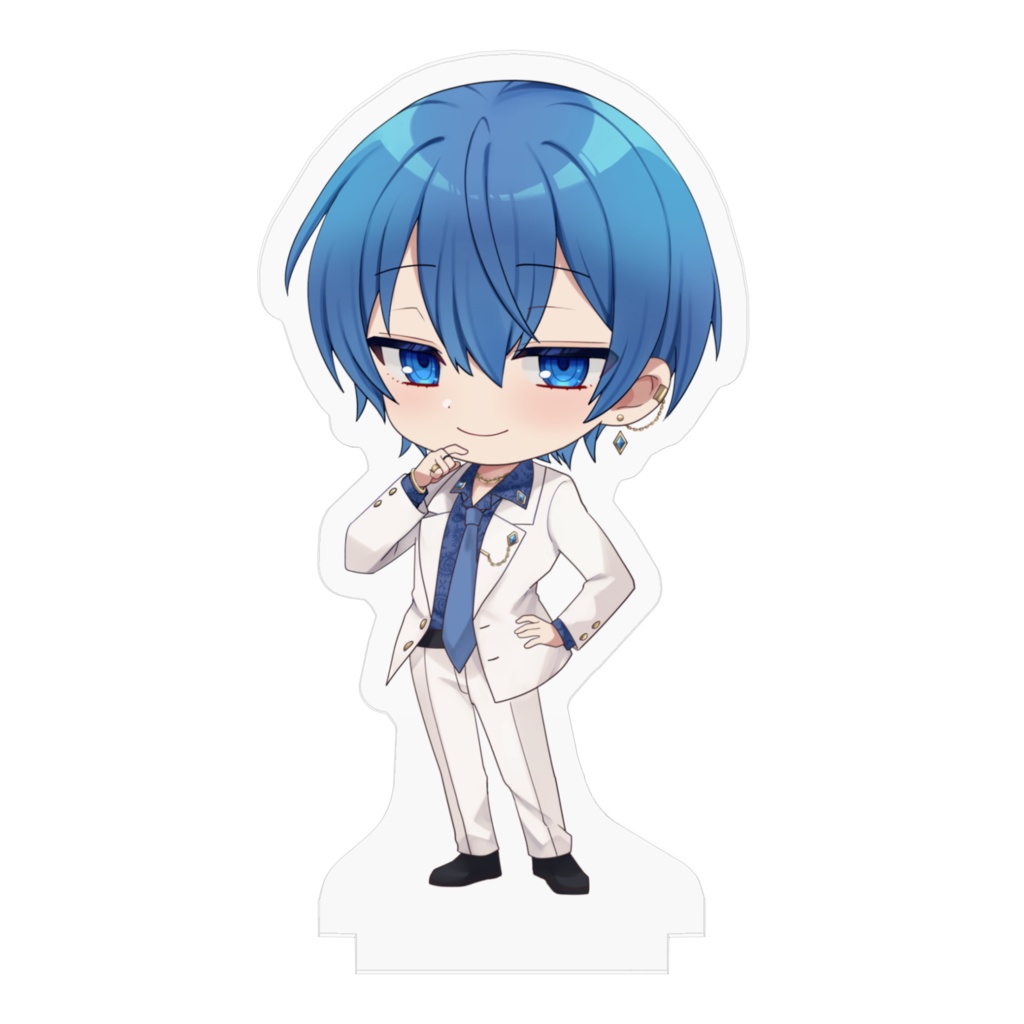 メガネ無_青藍透_アクリルスタンド 70×70