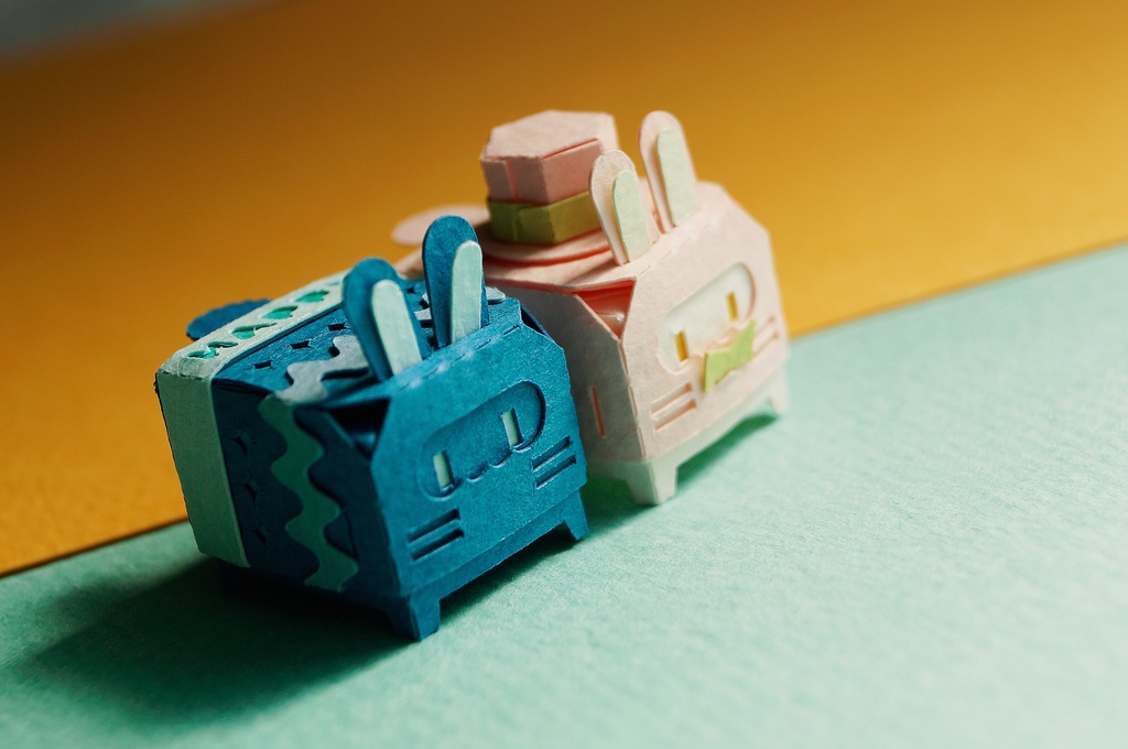 はこねこ うさぎ たまご あお