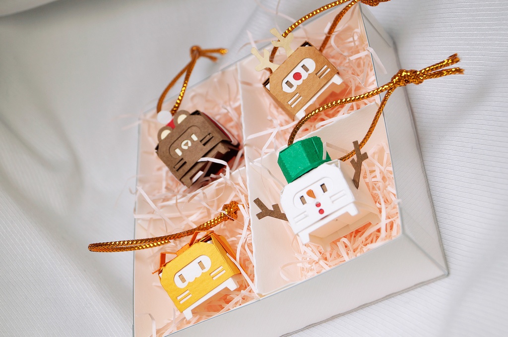 【Aセット】はこねこオーナメント4種セット 【ハッピークリスマス】