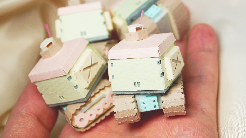 【プリン戦車型ペーパークラフト】プリタン NO.4