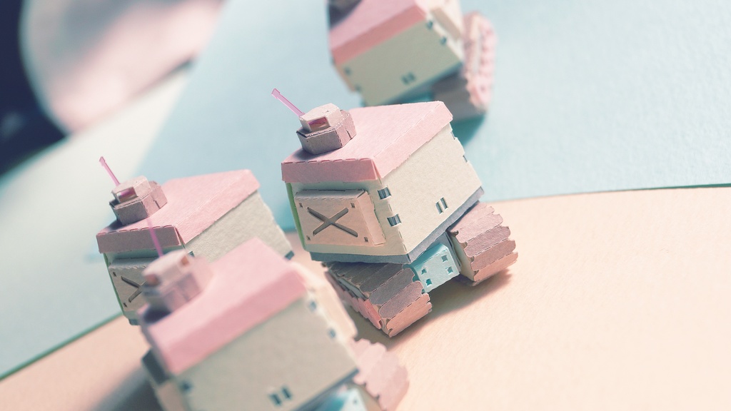 【プリン戦車型ペーパークラフト】プリタン　NO.4