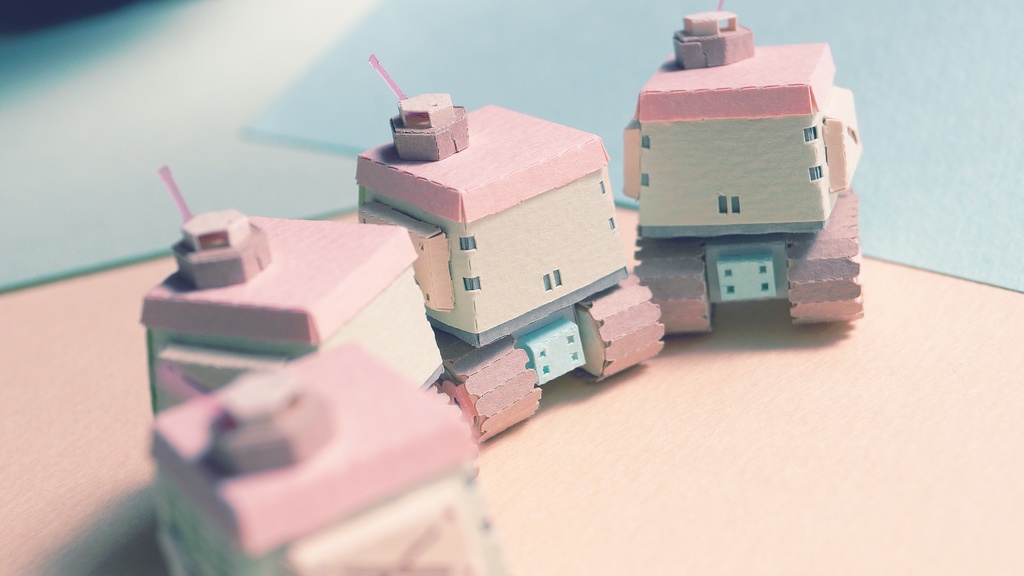 【プリン戦車型ペーパークラフト】プリタン NO.4