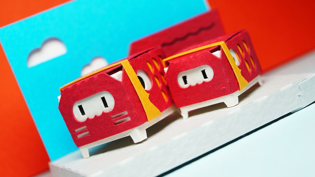 はこねこ こいのぼりのおやこ あか