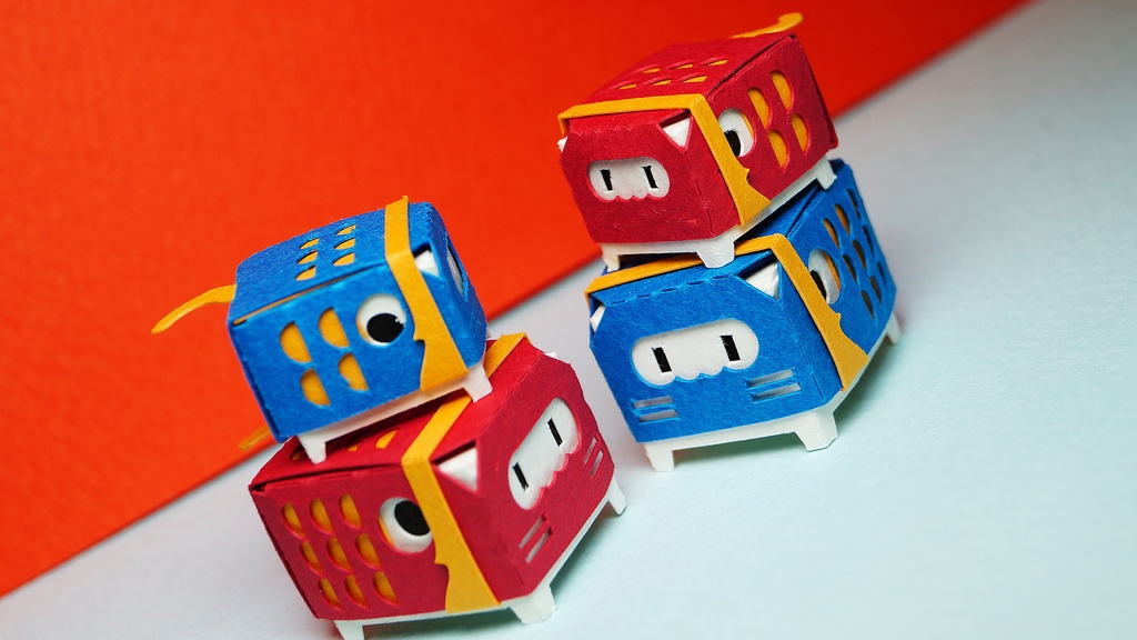 はこねこ こいのぼりのおやこ あお