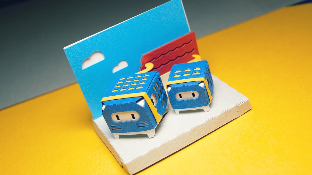 はこねこ こいのぼりのおやこ あお