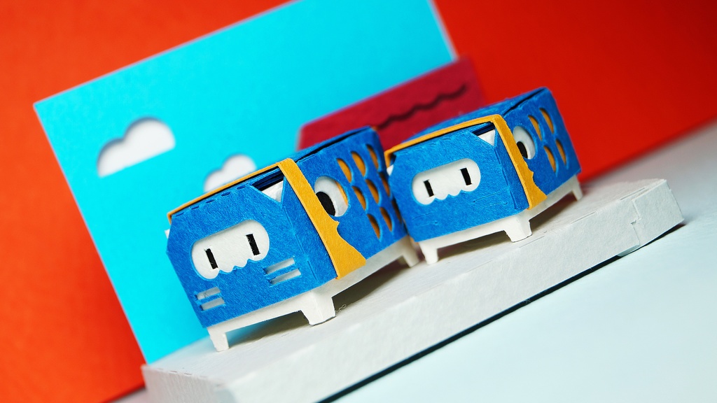 はこねこ こいのぼりのおやこ あお