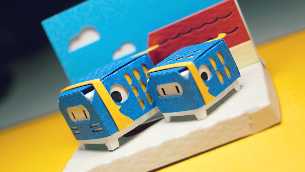 はこねこ こいのぼりのおやこ あお