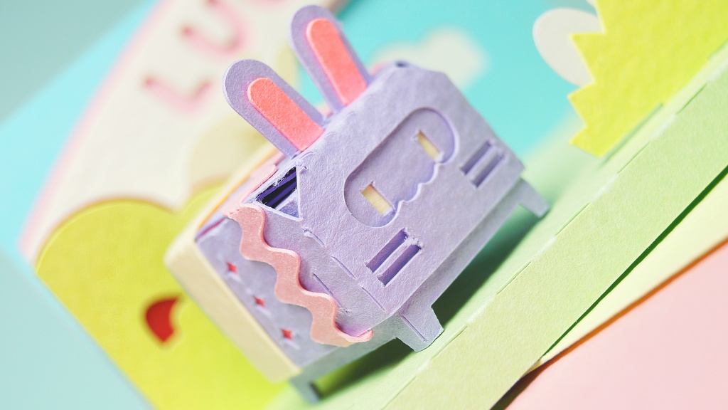 はこねこ うさぎ たまご むらさき