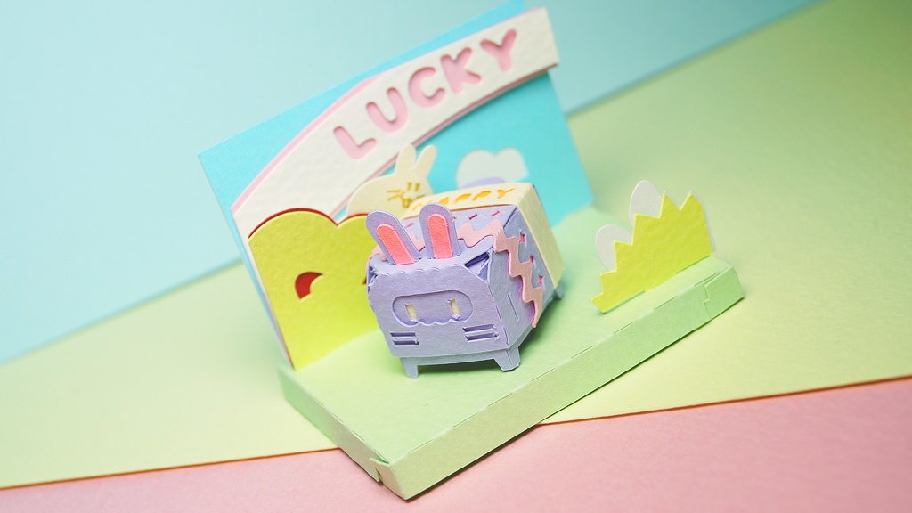 はこねこ うさぎ たまご むらさき