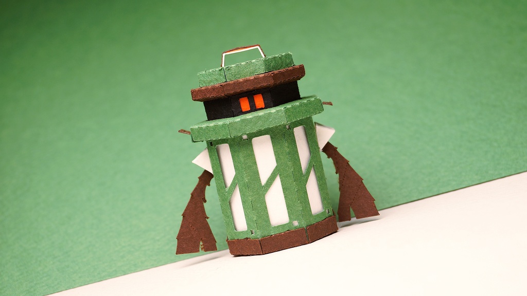 【ゴミ箱型ペーパークラフト】アクタ NO.005