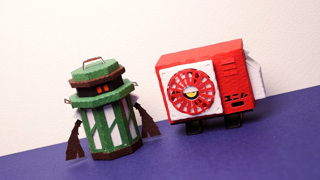 【ゴミ箱型ペーパークラフト】アクタ NO.005