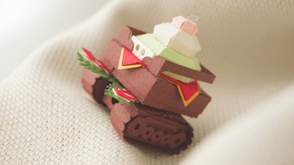 【鏡餅戦車型ペーパークラフト】ンモチ NO.2