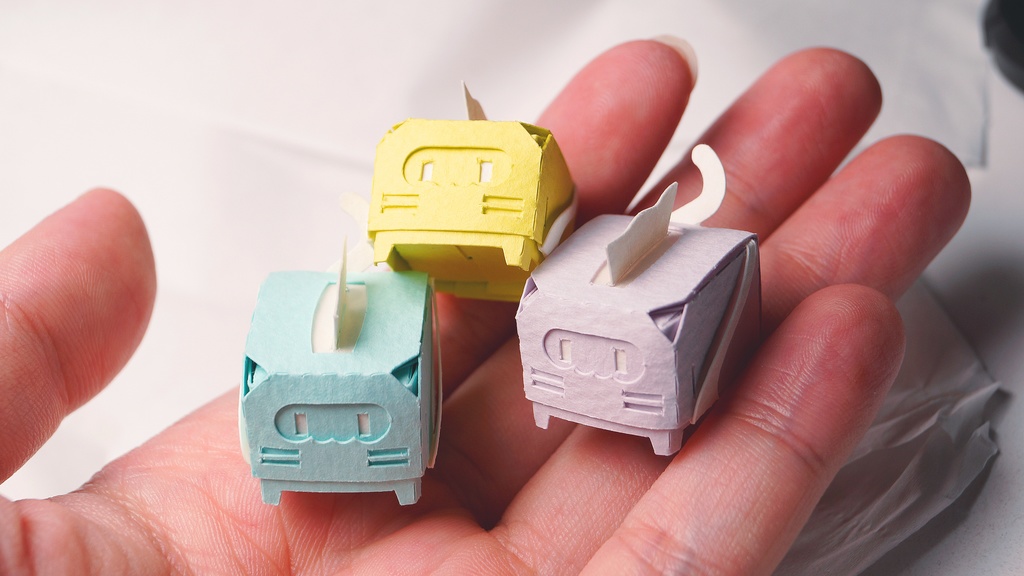 はこねこ ティッシュ パープル