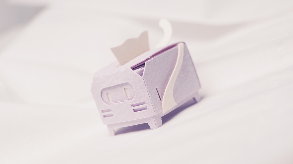 はこねこ ティッシュ パープル