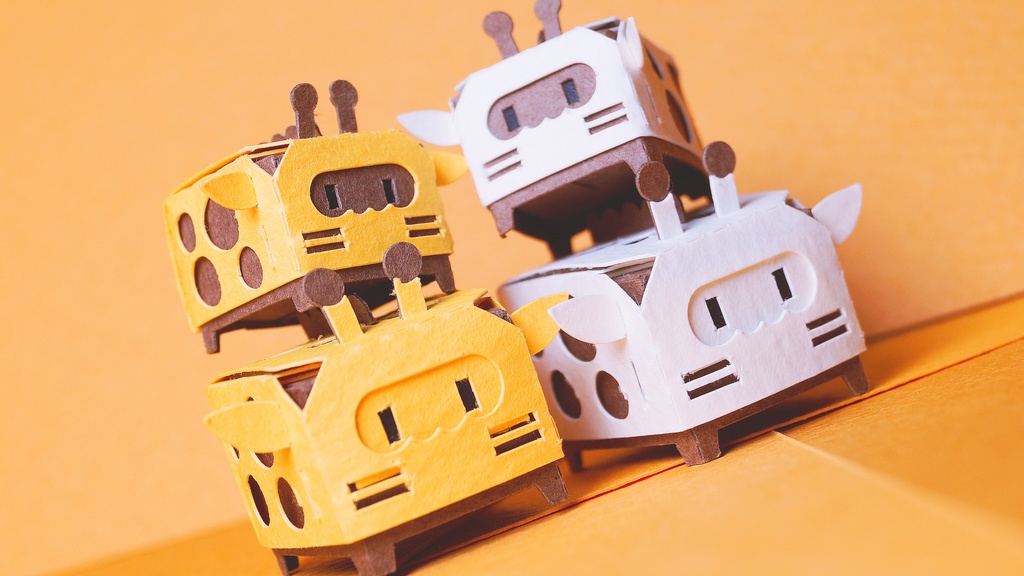 はこねこ キリンのおやこ しろ