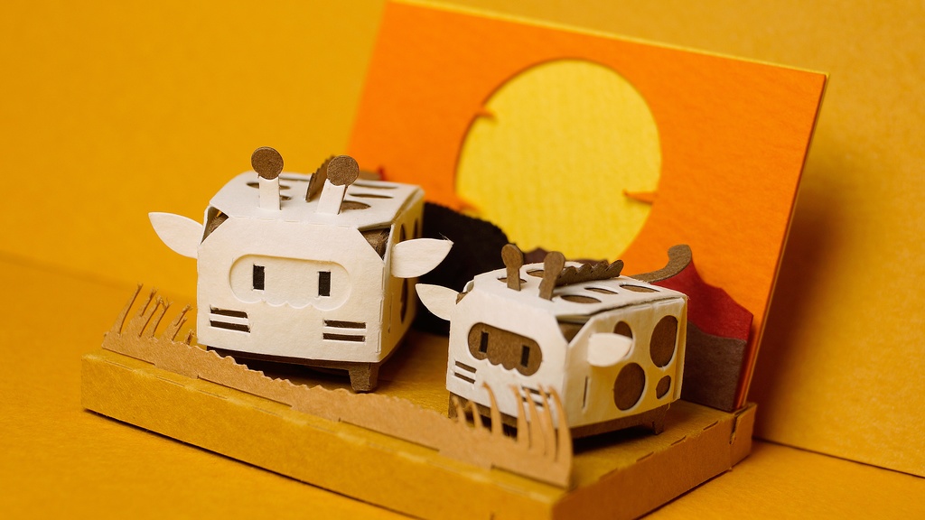 はこねこ キリンのおやこ しろ